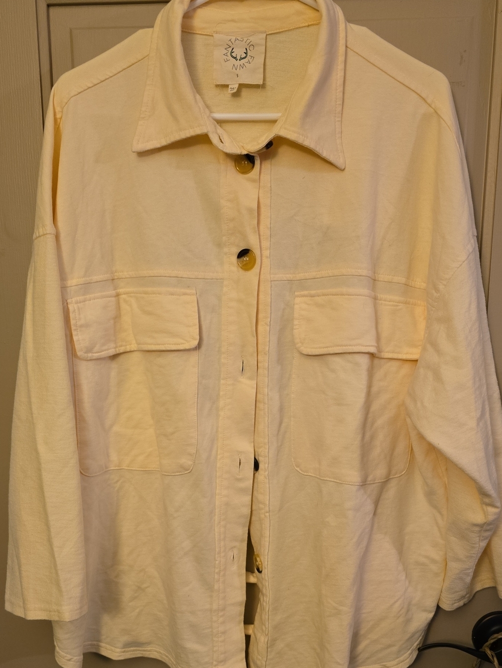 Fantastic Fawn Cream Utility Shirt Jacket